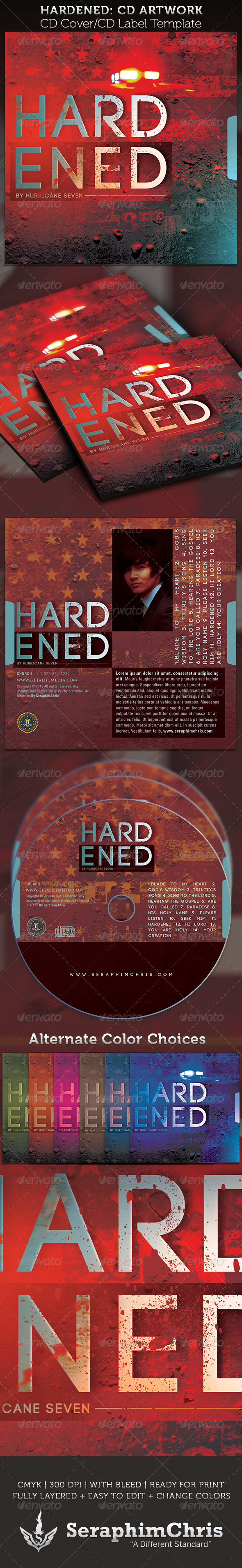 GraphicRiver Hardened CD Cover Artwork Template 3849815 GraphicRiver Hardened CD Cover Artwork Template 3849815