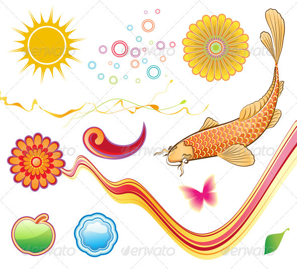 GraphicRiver Funky Summer Design Elements 3849821 GraphicRiver Funky Summer Design Elements 3849821