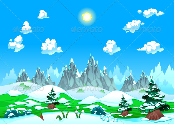 GraphicRiver Landscape with Snow and Mountains 3853323 GraphicRiver Landscape with Snow and Mountains 3853323