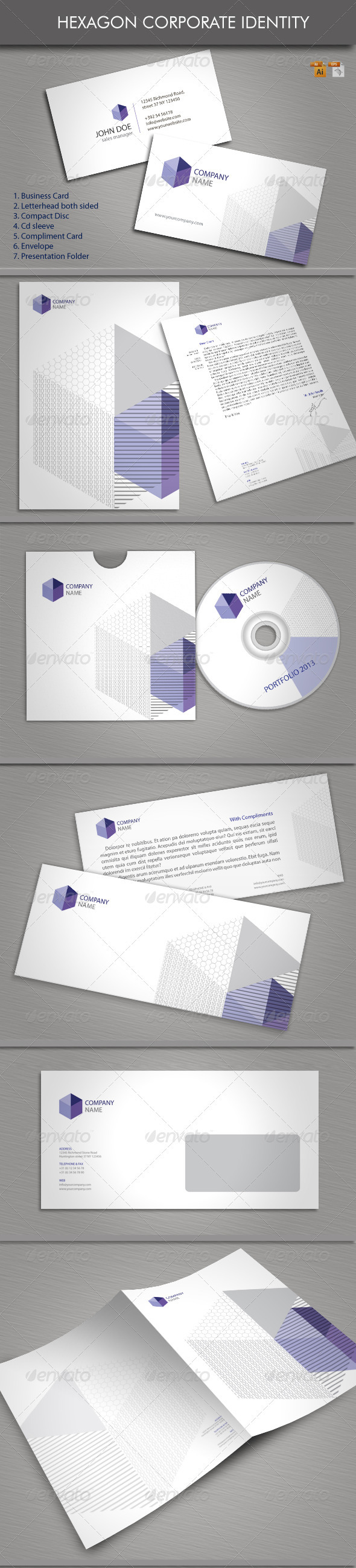 GraphicRiver Hexagon Corporate Identity 3775312 GraphicRiver Hexagon Corporate Identity 3775312