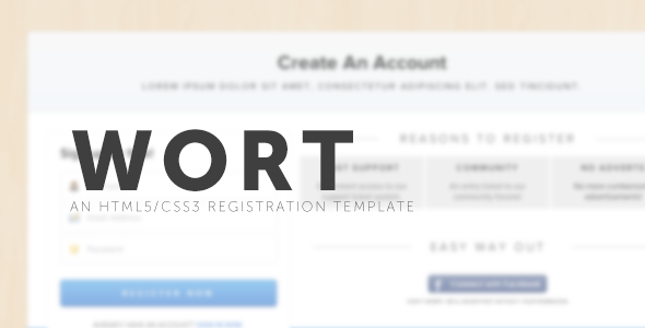 ThemeForest Wort An HTML5 Registration Template 3855403 ThemeForest Wort An HTML5 Registration Template 3855403