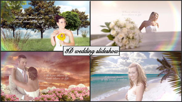 Videohive - 3D Wedding Slideshow3D婚礼展示AE模板