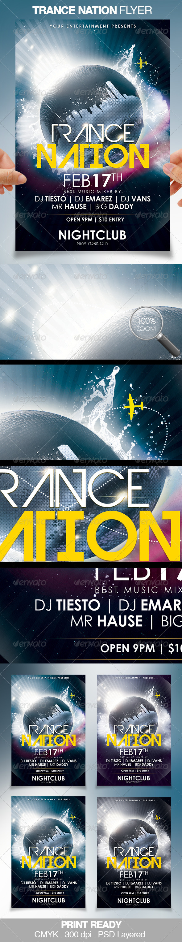 Trance Nation Party Flyer - Clubs & Parties Events