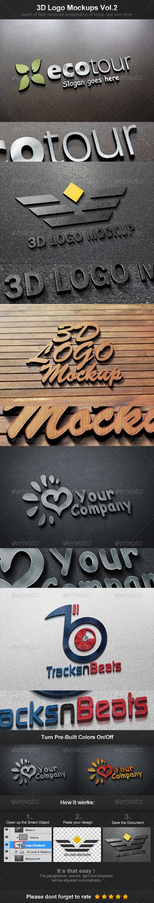 GraphicRiver 3D Logo Mockups Vol.2 3887513 GraphicRiver 3D Logo Mockups Vol.2 3887513