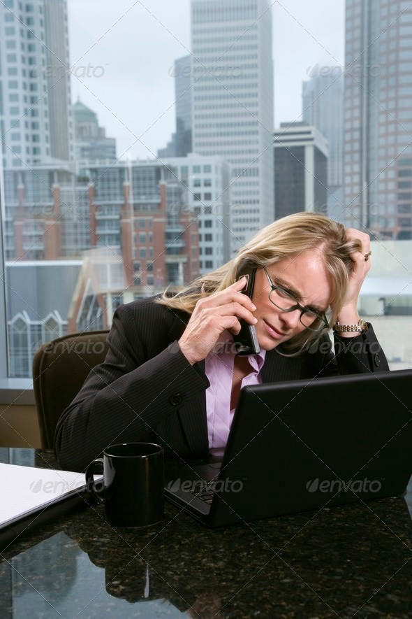 Stressed-Out Businesswoman - Stock Photo - Images