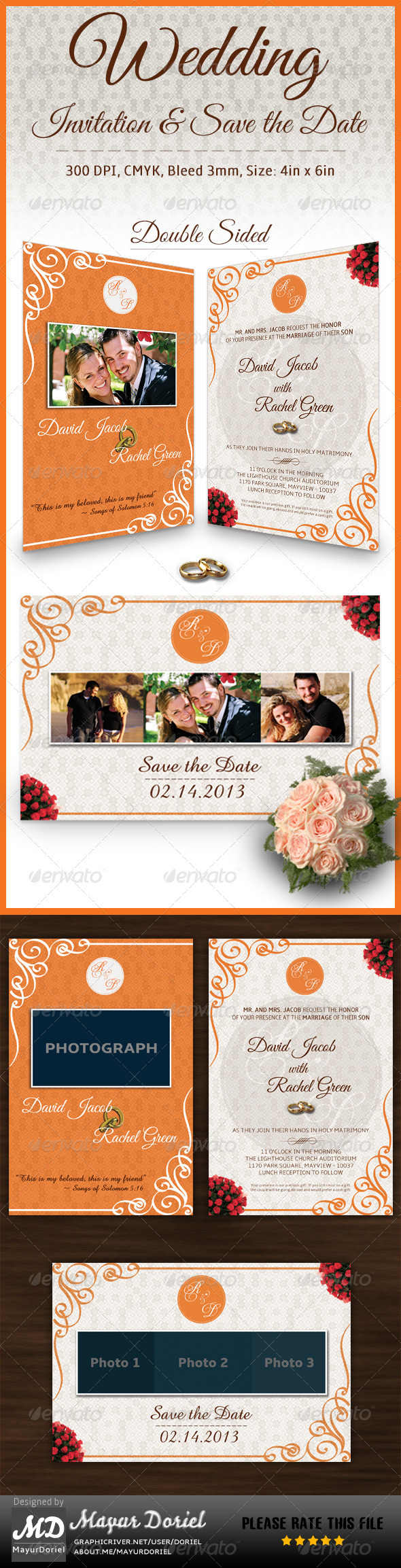 GraphicRiver Wedding Invitation Card & Save the Date 3894047 GraphicRiver Wedding Invitation Card & Save the Date 3894047