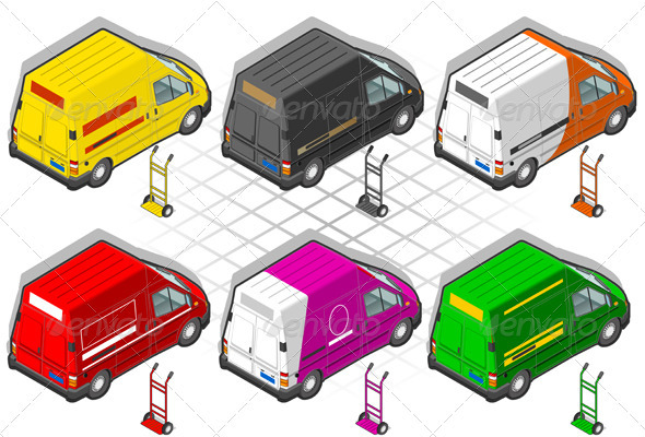 GraphicRiver Isometric Delivery Truck in Six Livery 3909215 GraphicRiver Isometric Delivery Truck in Six Livery 3909215