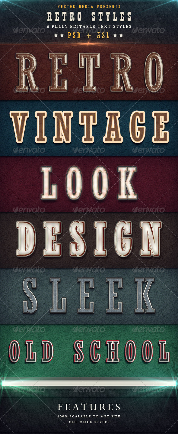 Retro Styles - Text Effects Actions