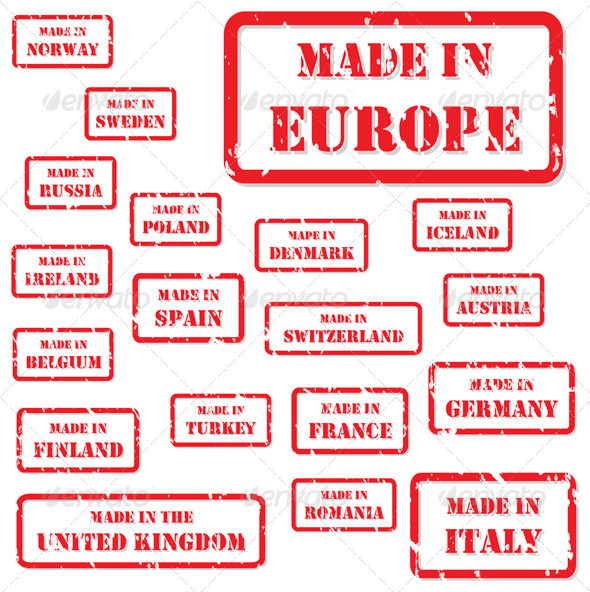 GraphicRiver Made in Europe Rubber Stamps 3918394 GraphicRiver Made in Europe Rubber Stamps 3918394