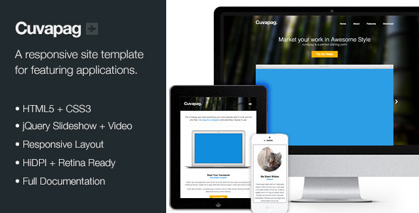 Cuvapag - Responsive Software and App Website - Technology Landing Pages