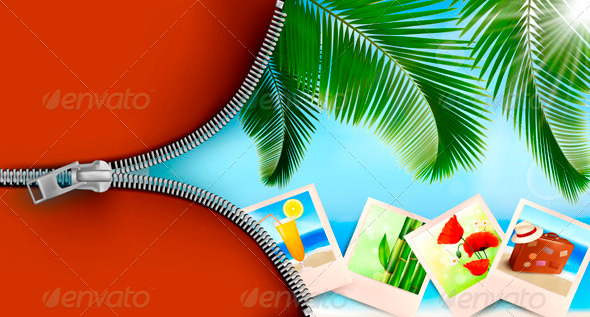 GraphicRiver Background with photos from holidays on a seaside 3918909 GraphicRiver Background with photos from holidays on a seaside 3918909