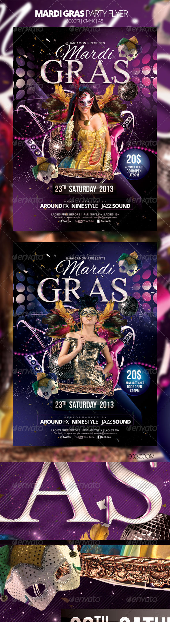 GraphicRiver Mardi Gras Party Flyer 3922165 GraphicRiver Mardi Gras Party Flyer 3922165