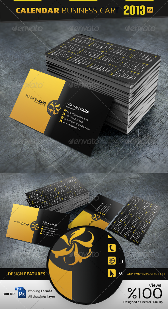 GraphicRiver 2013 Calendar v2 Business Card 3791868 GraphicRiver 2013 Calendar v2 Business Card 3791868