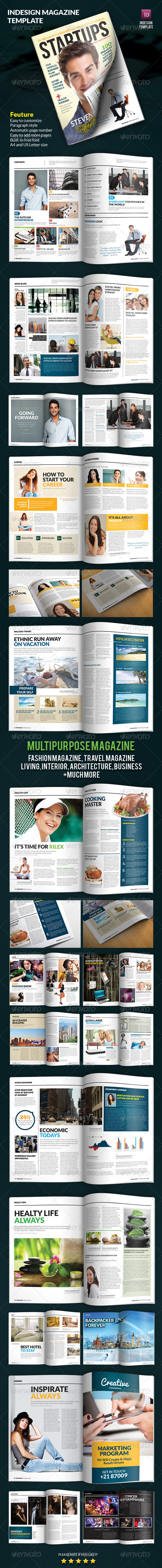 Indesign Magazine Template - Magazines Print Templates