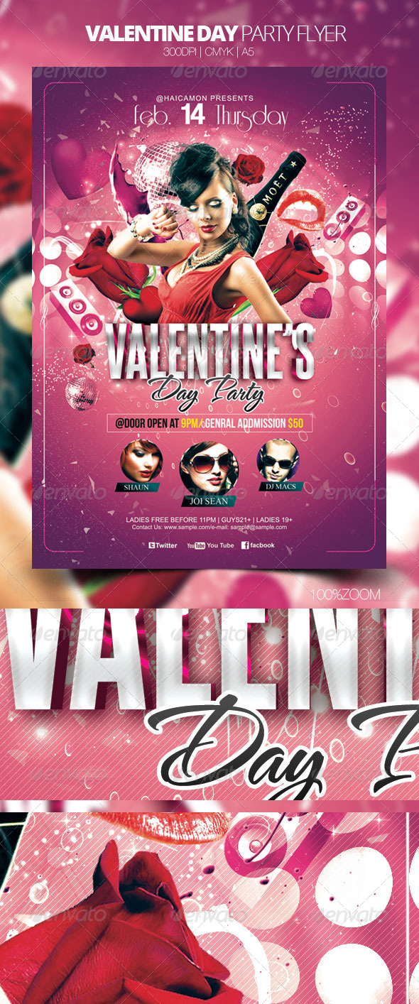 GraphicRiver Valentine Day Party Flyer 3928634 GraphicRiver Valentine Day Party Flyer 3928634
