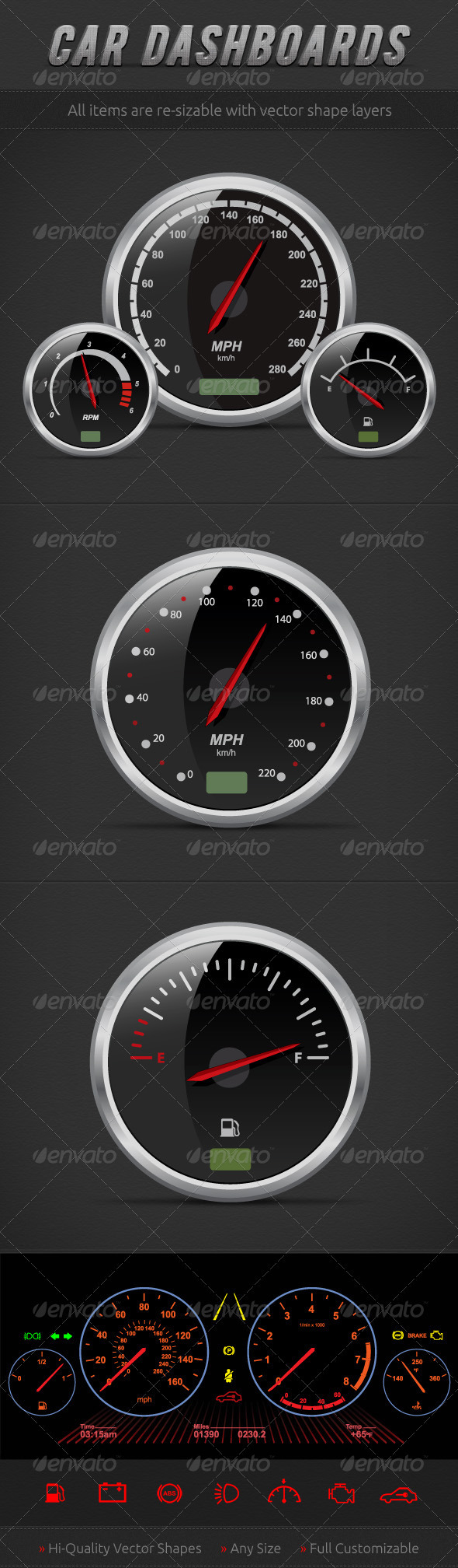 Speedometers - Objects Vectors