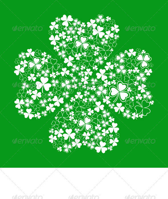 GraphicRiver Vector Green Greeting Card with Clover Shamrock 3938420 GraphicRiver Vector Green Greeting Card with Clover Shamrock 3938420