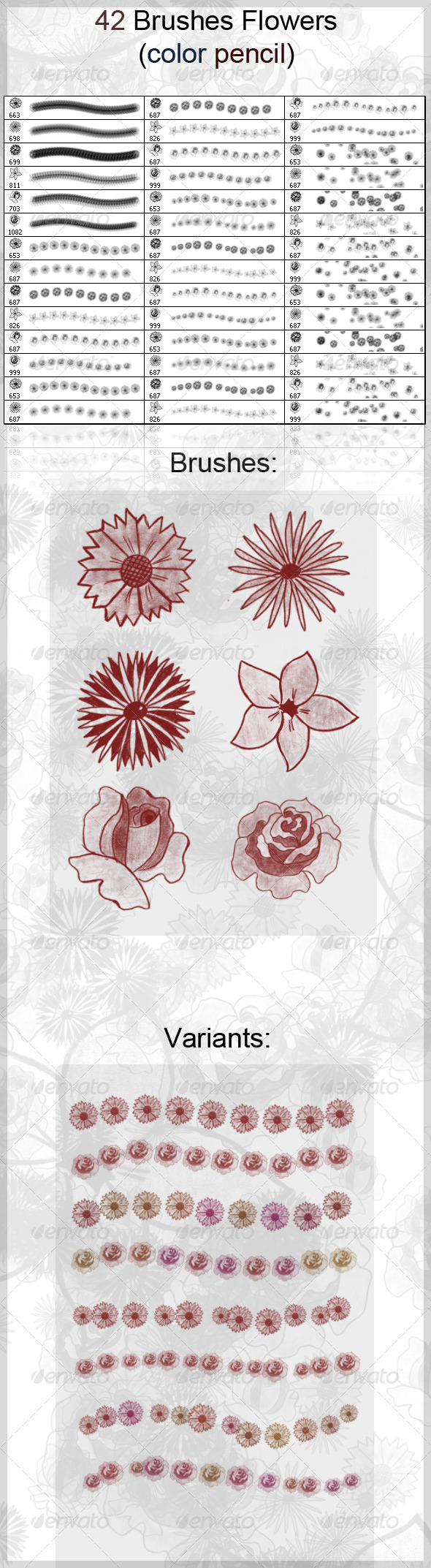 GraphicRiver 42 Brushes Flowers Color Pencil 3942663 GraphicRiver 42 Brushes Flowers Color Pencil 3942663