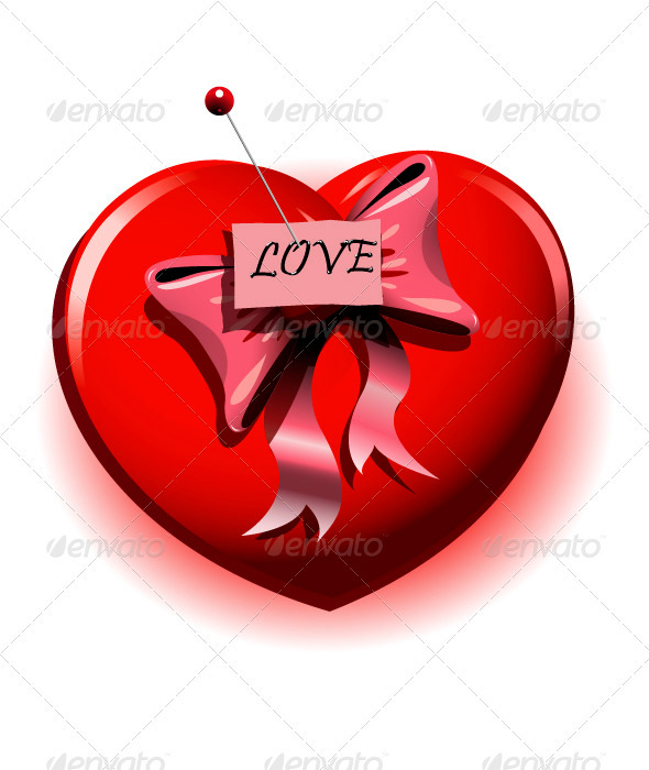 GraphicRiver Red Heart with Pin 3854246 GraphicRiver Red Heart with Pin 3854246