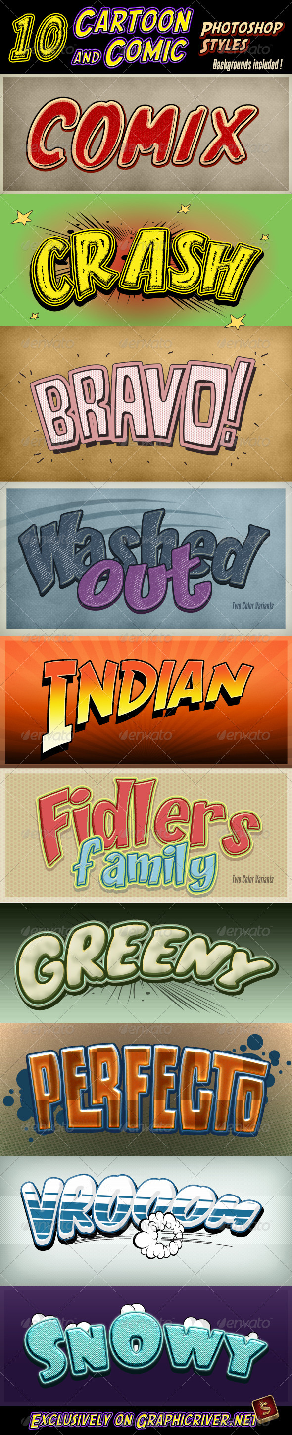 Cartoon and Comic Book Styles - Part 6 - Styles Photoshop