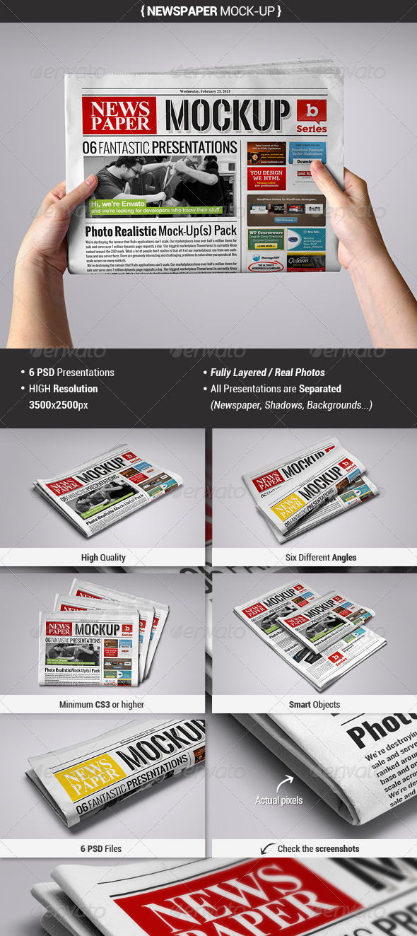 GraphicRiver Newspaper Mock-Up 3952953 GraphicRiver Newspaper Mock-Up 3952953