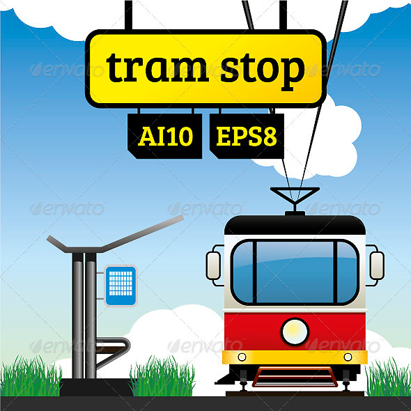 GraphicRiver Tram Stop 3954926 GraphicRiver Tram Stop 3954926