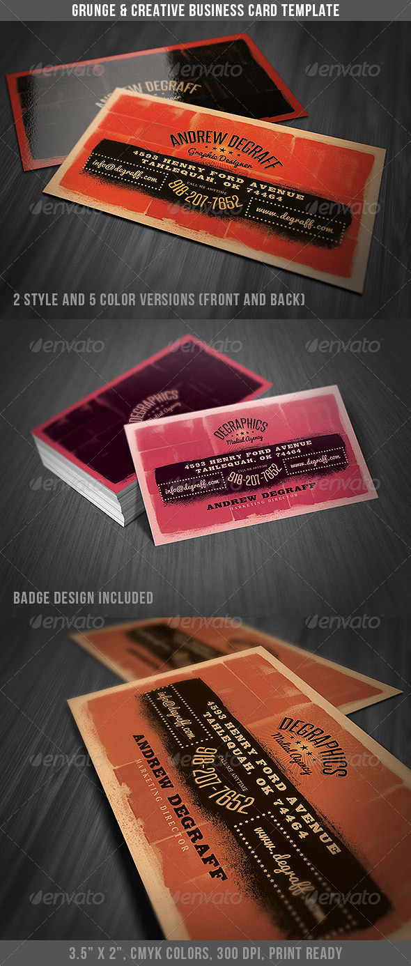 Grunge Business Card - Creative Business Cards