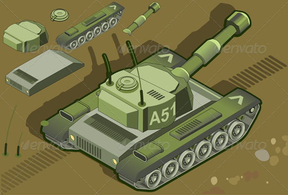 GraphicRiver Isometric Tank 3967943 GraphicRiver Isometric Tank 3967943