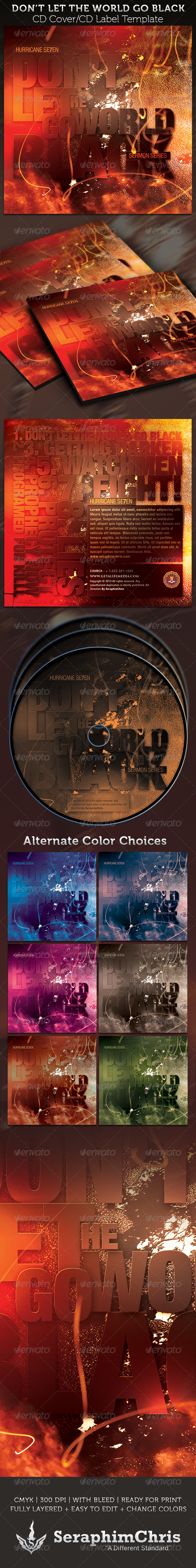 Don't Let the World Go Black CD Artwork Template - CD & DVD artwork Print Templates