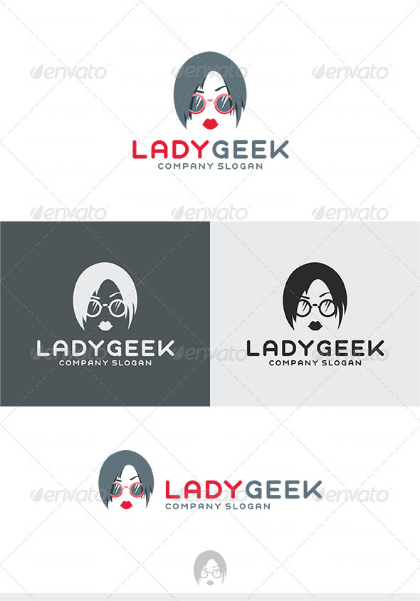 Lady Geek Logo - Humans Logo Templates