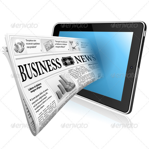 GraphicRiver Concept Digital News witn Newspaper and Tablet P 3971875 GraphicRiver Concept Digital News witn Newspaper and Tablet P 3971875