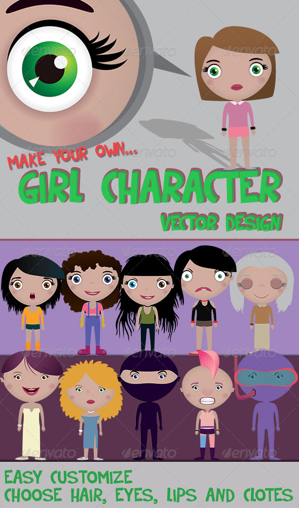 GraphicRiver Girl Character Vector Design 3972925 GraphicRiver Girl Character Vector Design 3972925