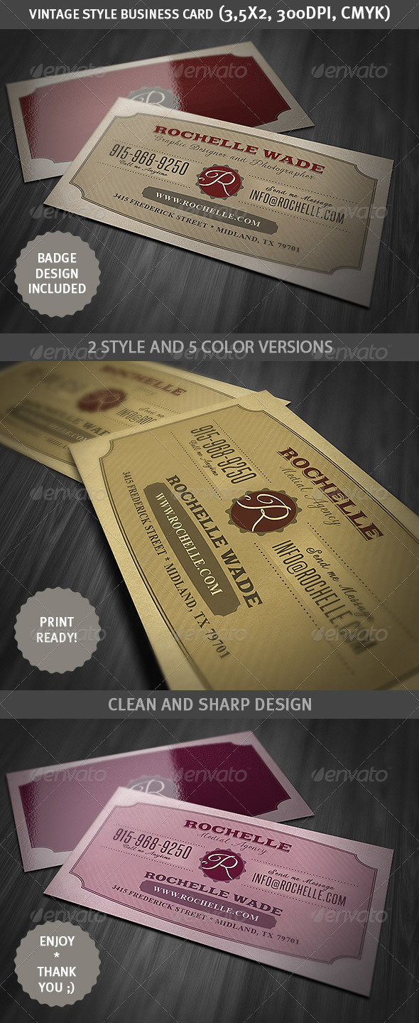 Vintage Business Card - Retro/Vintage Business Cards