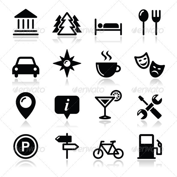 GraphicRiver Travel tourism icons set vector 3983343 GraphicRiver Travel tourism icons set vector 3983343