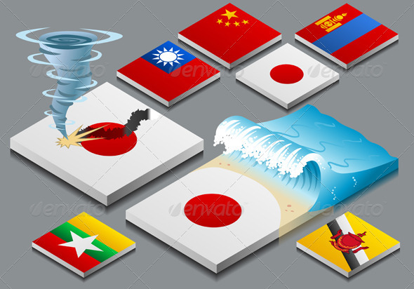 GraphicRiver Isometric Natural Disaster Tzunami and Typhon 3985271 GraphicRiver Isometric Natural Disaster Tzunami and Typhon 3985271