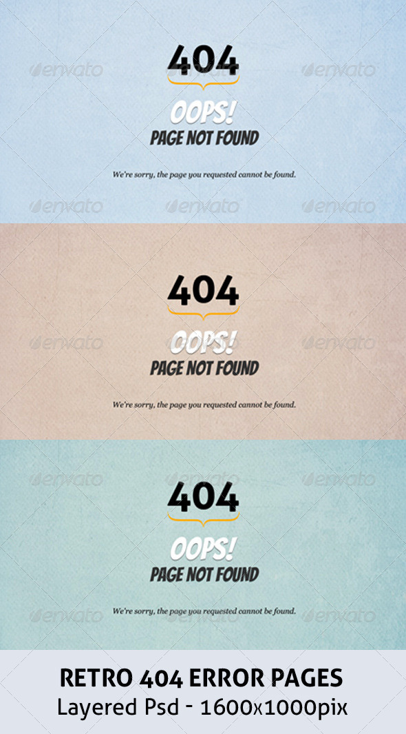GraphicRiver Retro 404 Error Pages 3995935 GraphicRiver Retro 404 Error Pages 3995935
