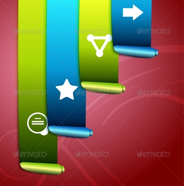 GraphicRiver Colorful scroll ribbons infographic design 4005600 GraphicRiver Colorful scroll ribbons infographic design 4005600