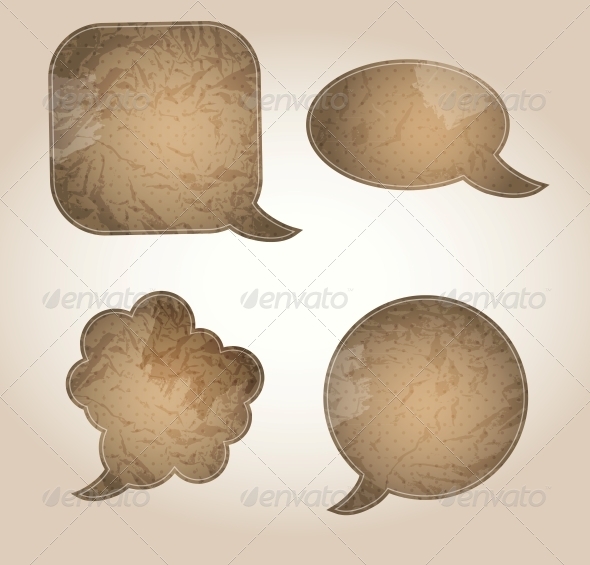 GraphicRiver Aged Paper Speech Bubbles Vector Illustration 4006649 GraphicRiver Aged Paper Speech Bubbles Vector Illustration 4006649