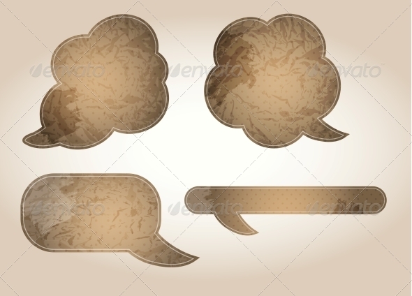 GraphicRiver Aged Paper Speech Bubbles Vector Illustration 4006657 GraphicRiver Aged Paper Speech Bubbles Vector Illustration 4006657