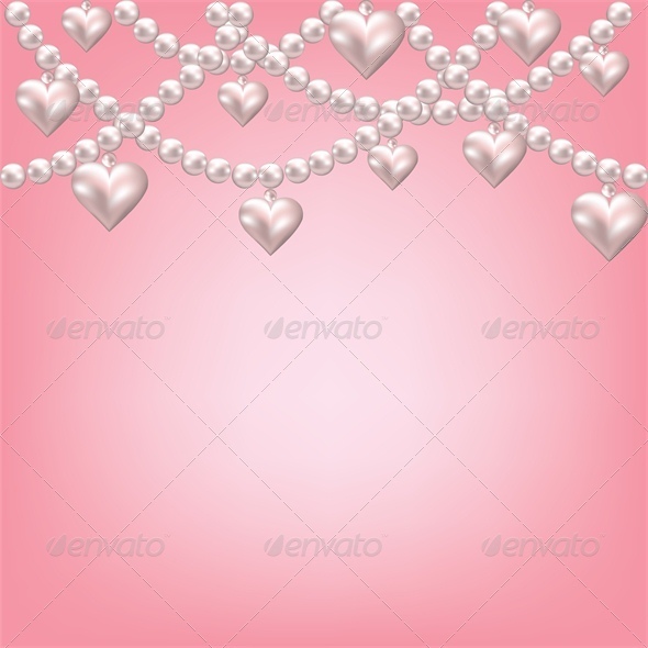 GraphicRiver Heart Pearl Necklace Pink Background 4023813 GraphicRiver Heart Pearl Necklace Pink Background 4023813