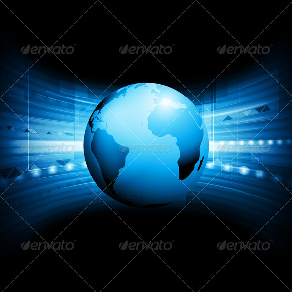GraphicRiver Vector Technology Background with Globe 4026632 GraphicRiver Vector Technology Background with Globe 4026632