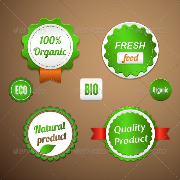 Organic Labels, Logos and Stickers - Health/Medicine Conceptual