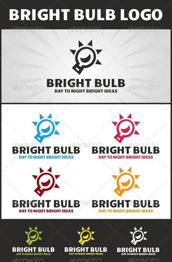 Bright Bulb Logo - Vector Abstract
