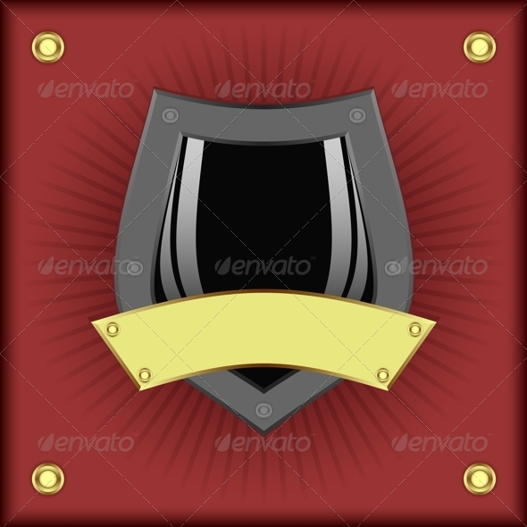 GraphicRiver Shield on a Red Background 4030752 GraphicRiver Shield on a Red Background 4030752