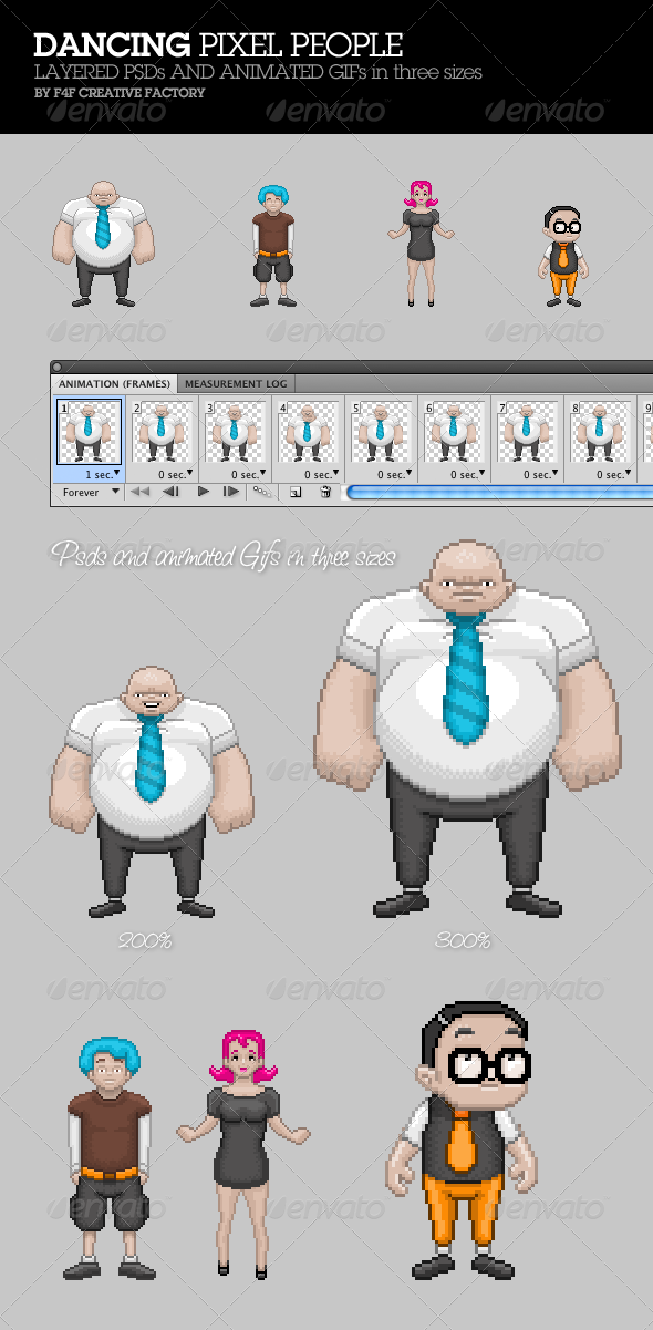 GraphicRiver Dancing Pixel People 4030957 GraphicRiver Dancing Pixel People 4030957