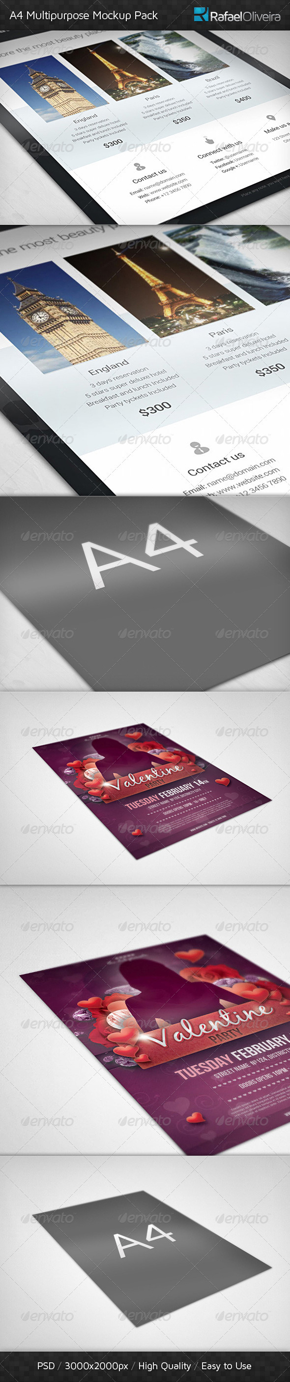 GraphicRiver A4 Multipurpose Mock-ups Pack 3925402 GraphicRiver A4 Multipurpose Mock-ups Pack 3925402