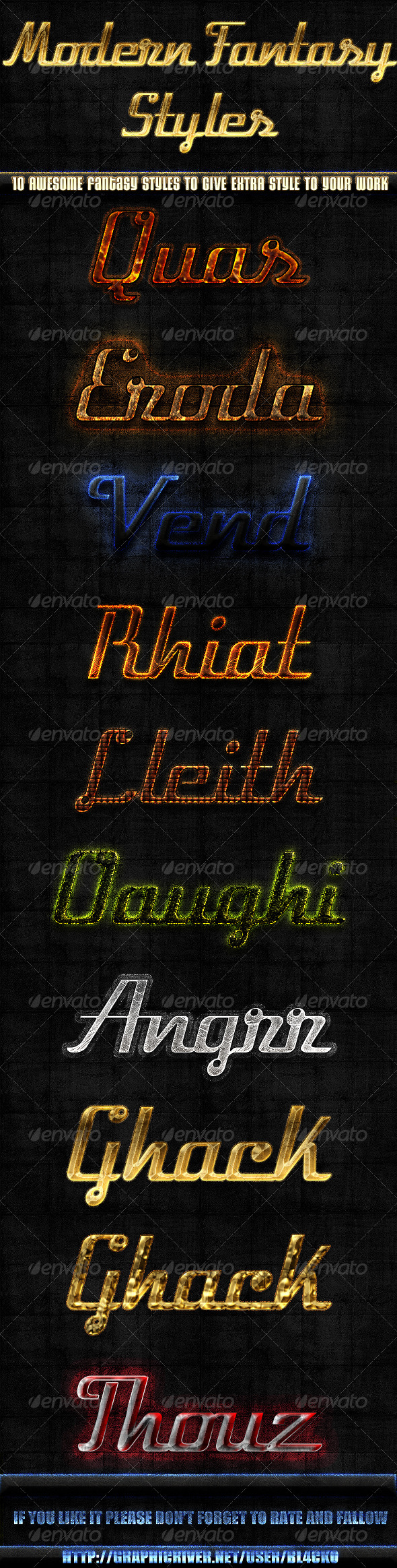 Modern Fantasy Styles - Text Effects Styles