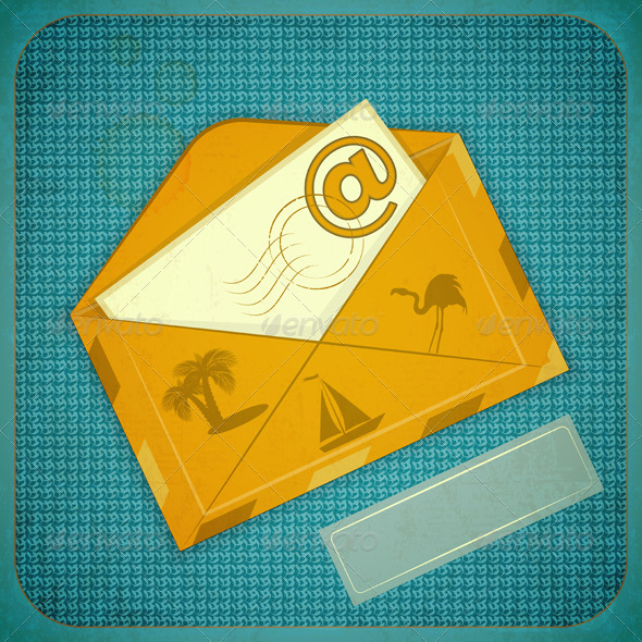 Travel Card with Yellow Envelope - Travel Conceptual