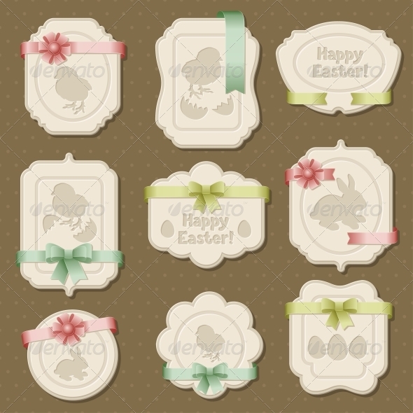 GraphicRiver Set of Easter Labels Tags with Bows and Ribbons 4033783 GraphicRiver Set of Easter Labels Tags with Bows and Ribbons 4033783