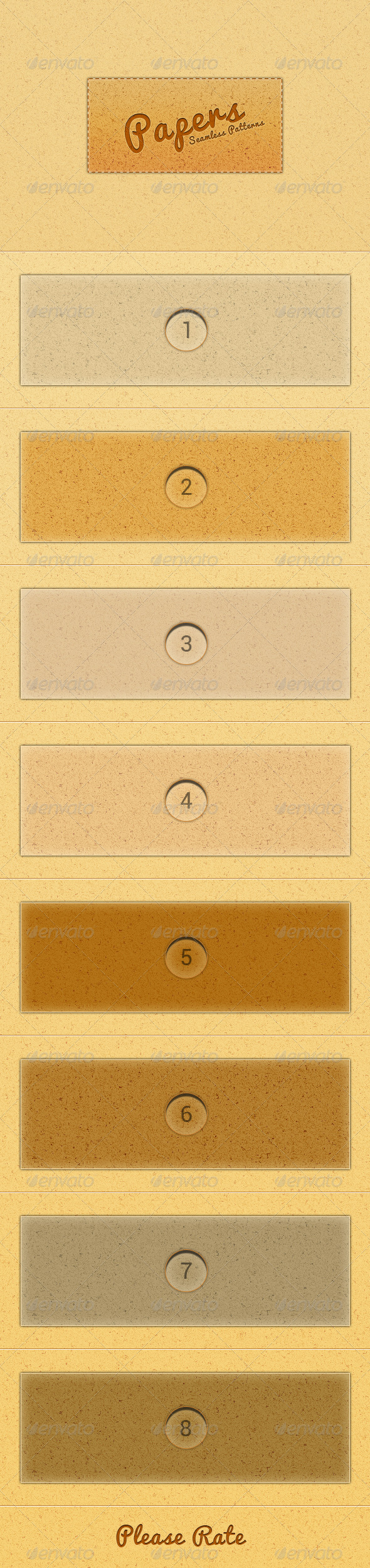 Eight Seamless Paper Texture Patterns - Textures / Fills / Patterns Photoshop